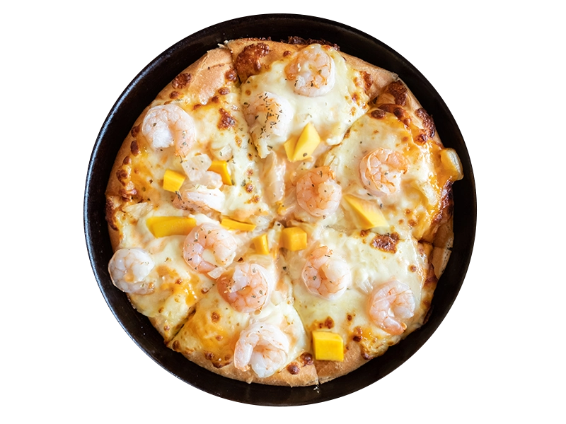 prawn and mango pizza
